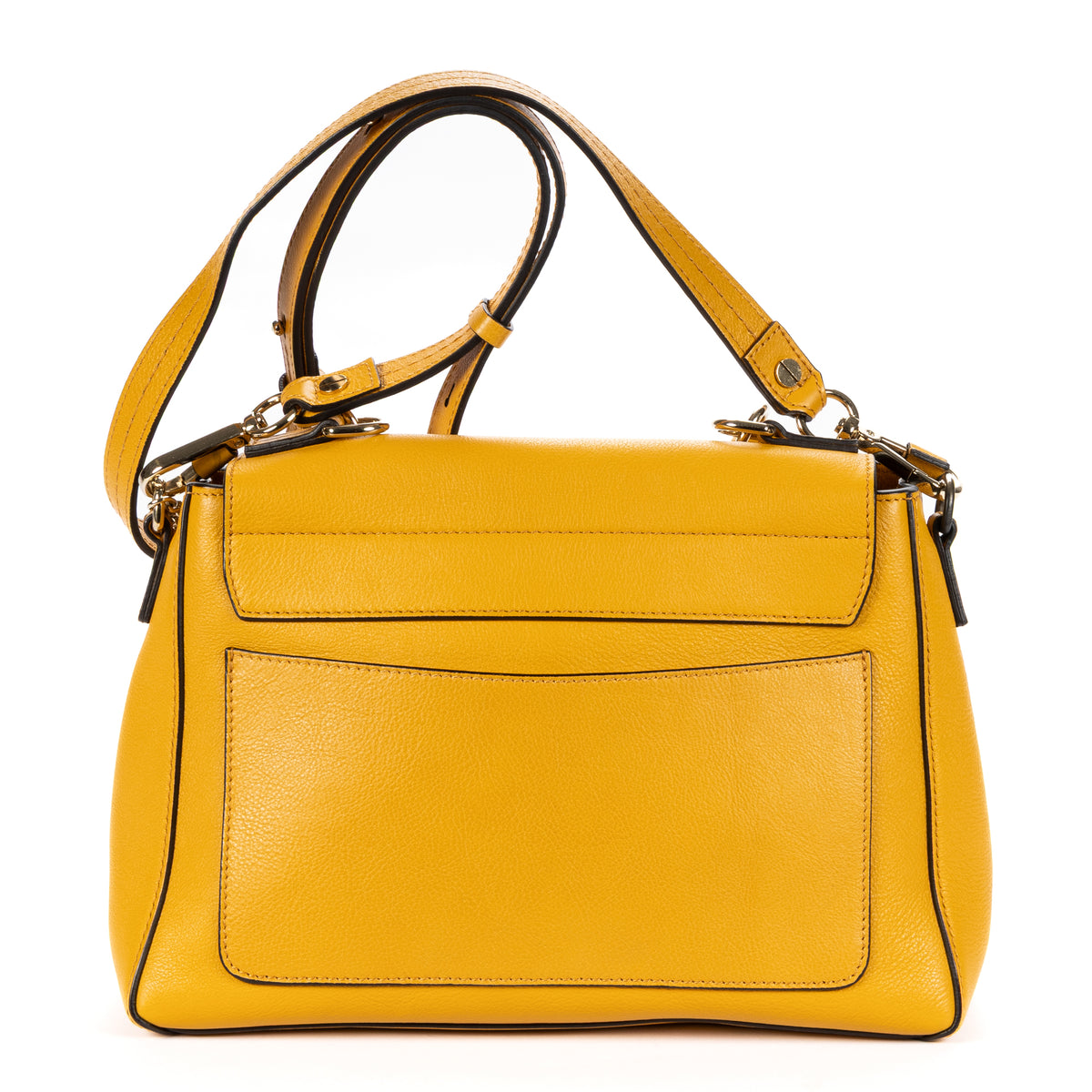 Shoulder Bag Faye Day Small Yellow Grained Calfskin Leather