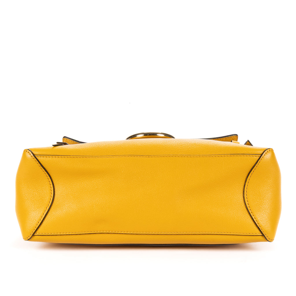 Shoulder Bag Faye Day Small Yellow Grained Calfskin Leather