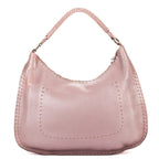 Shoulder Bag Selleria Hobo Metallic Purple Grained Calfskin Leather