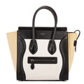 Shoulder Bag Tricolor Micro Luggage White Grained Calfskin Leather