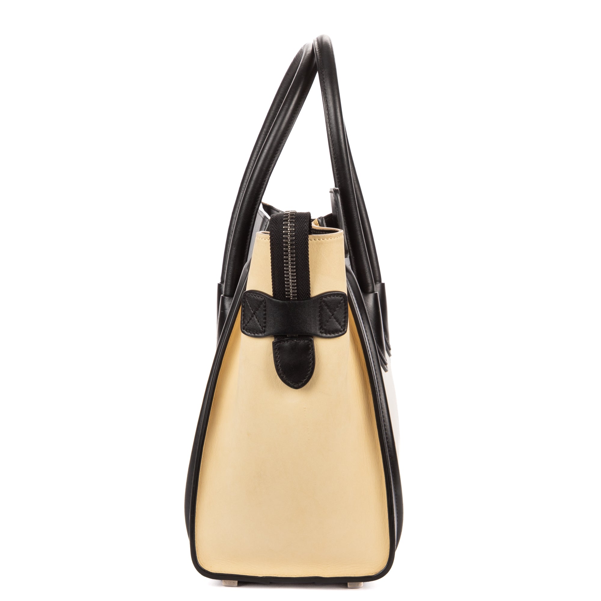 Shoulder Bag Tricolor Micro Luggage White Grained Calfskin Leather