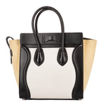 Shoulder Bag Tricolor Micro Luggage White Grained Calfskin Leather