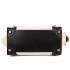 Shoulder Bag Tricolor Micro Luggage White Grained Calfskin Leather