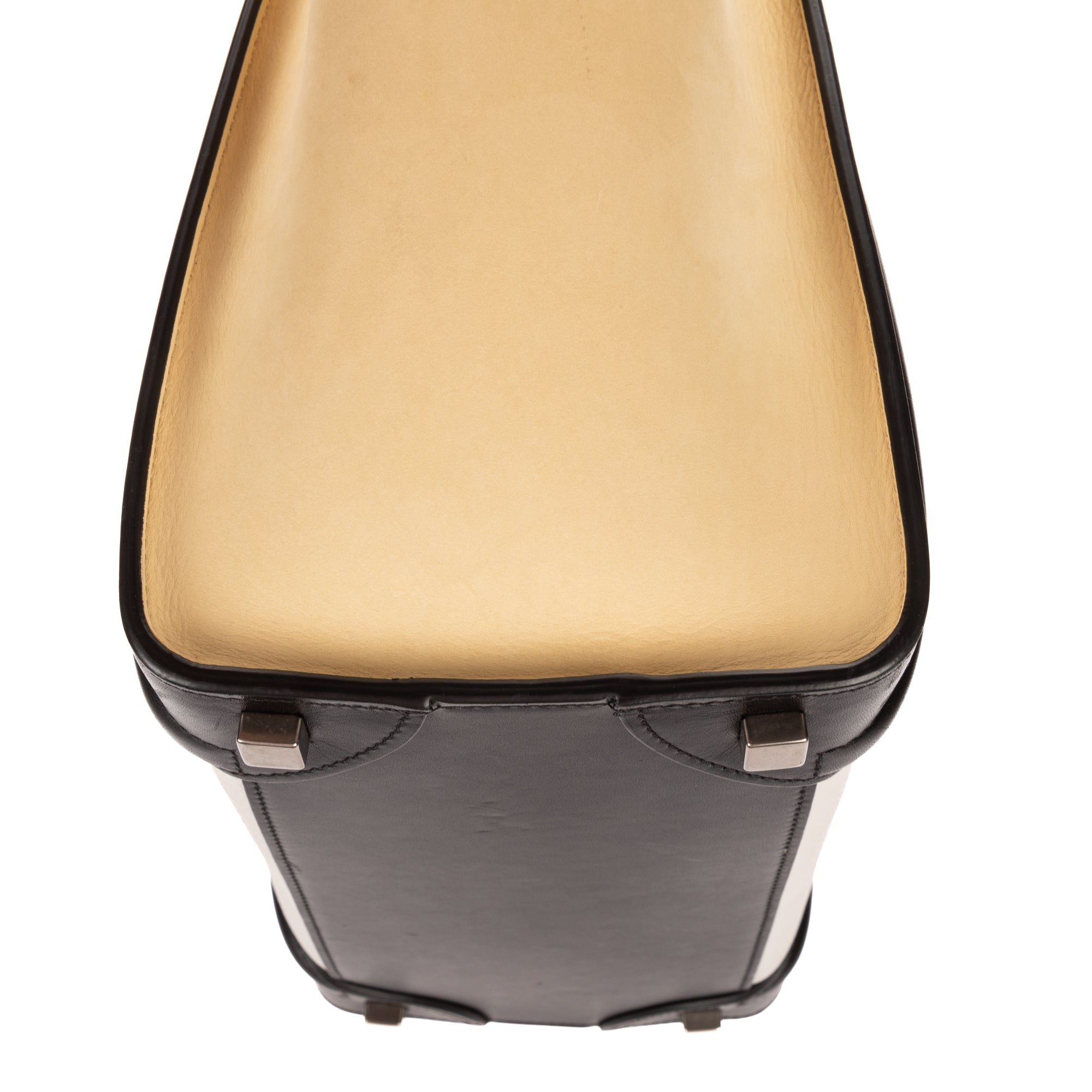Shoulder Bag Tricolor Micro Luggage White Grained Calfskin Leather