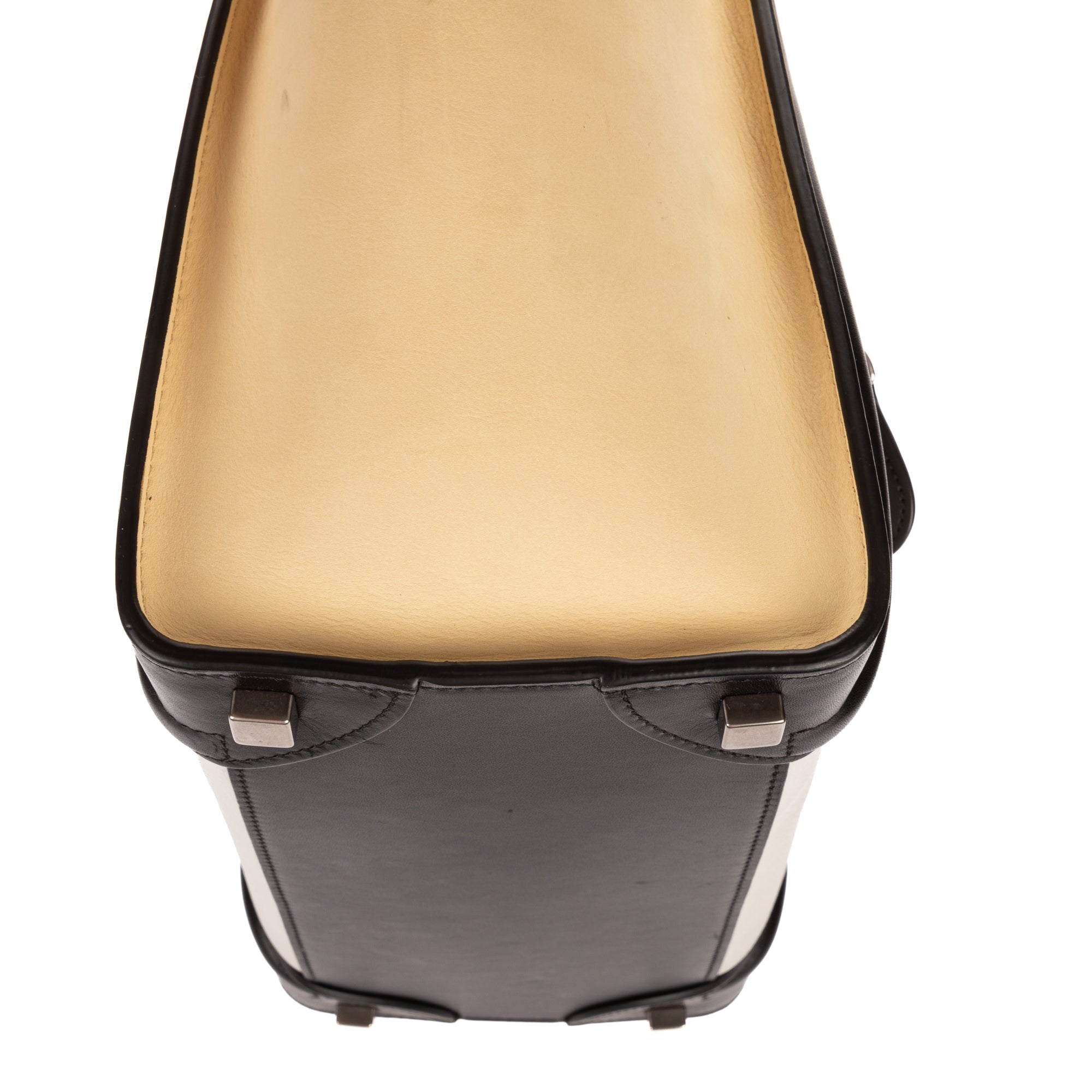 Shoulder Bag Tricolor Micro Luggage White Grained Calfskin Leather