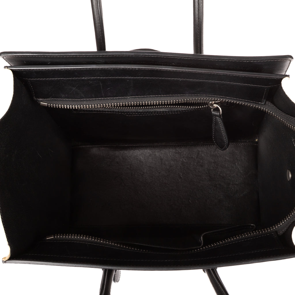 Shoulder Bag Tricolor Micro Luggage White Grained Calfskin Leather