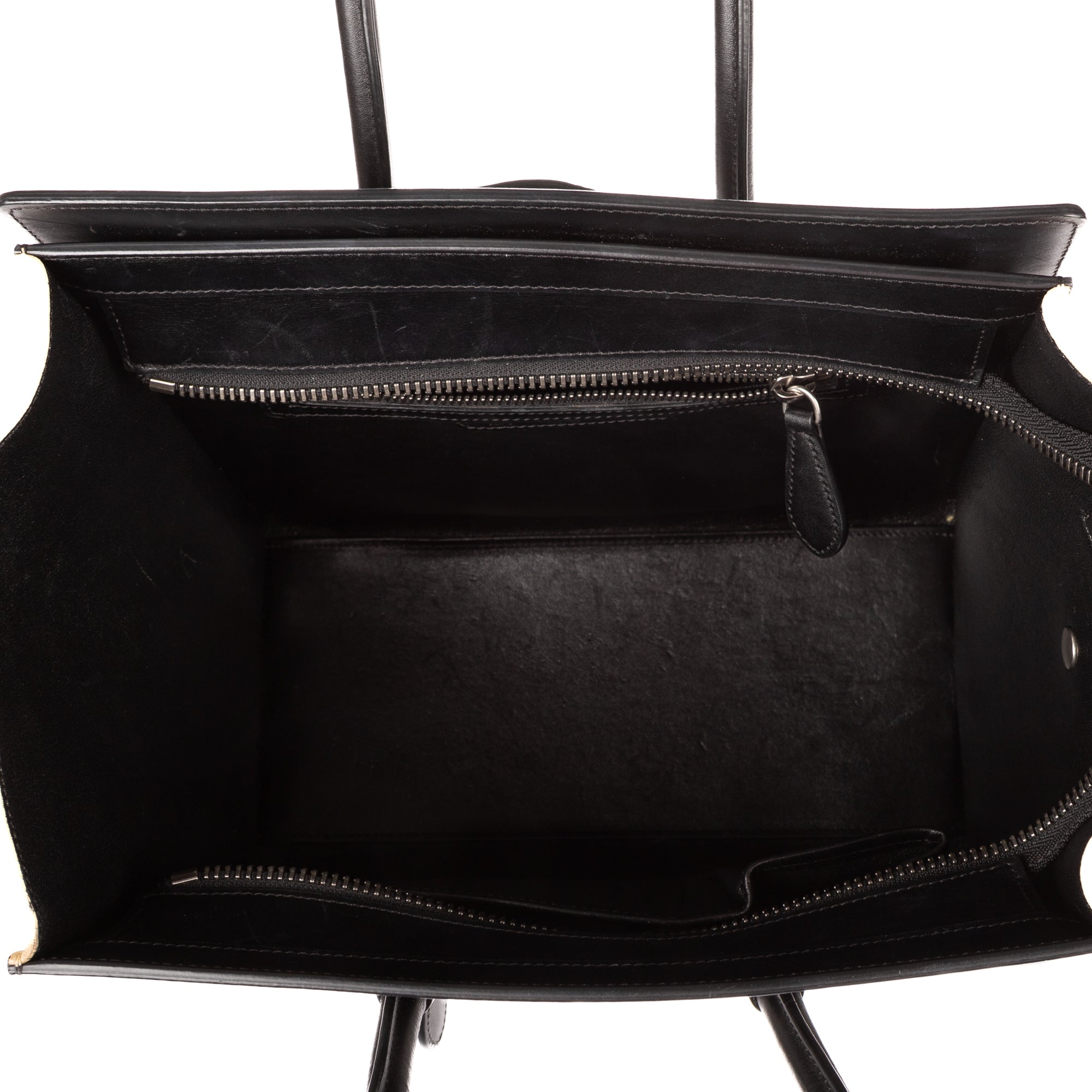 Shoulder Bag Tricolor Micro Luggage White Grained Calfskin Leather