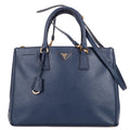 Shoulder Bag Large Double Zip Galleria Tote Large Navy Saffiano Lux Leather