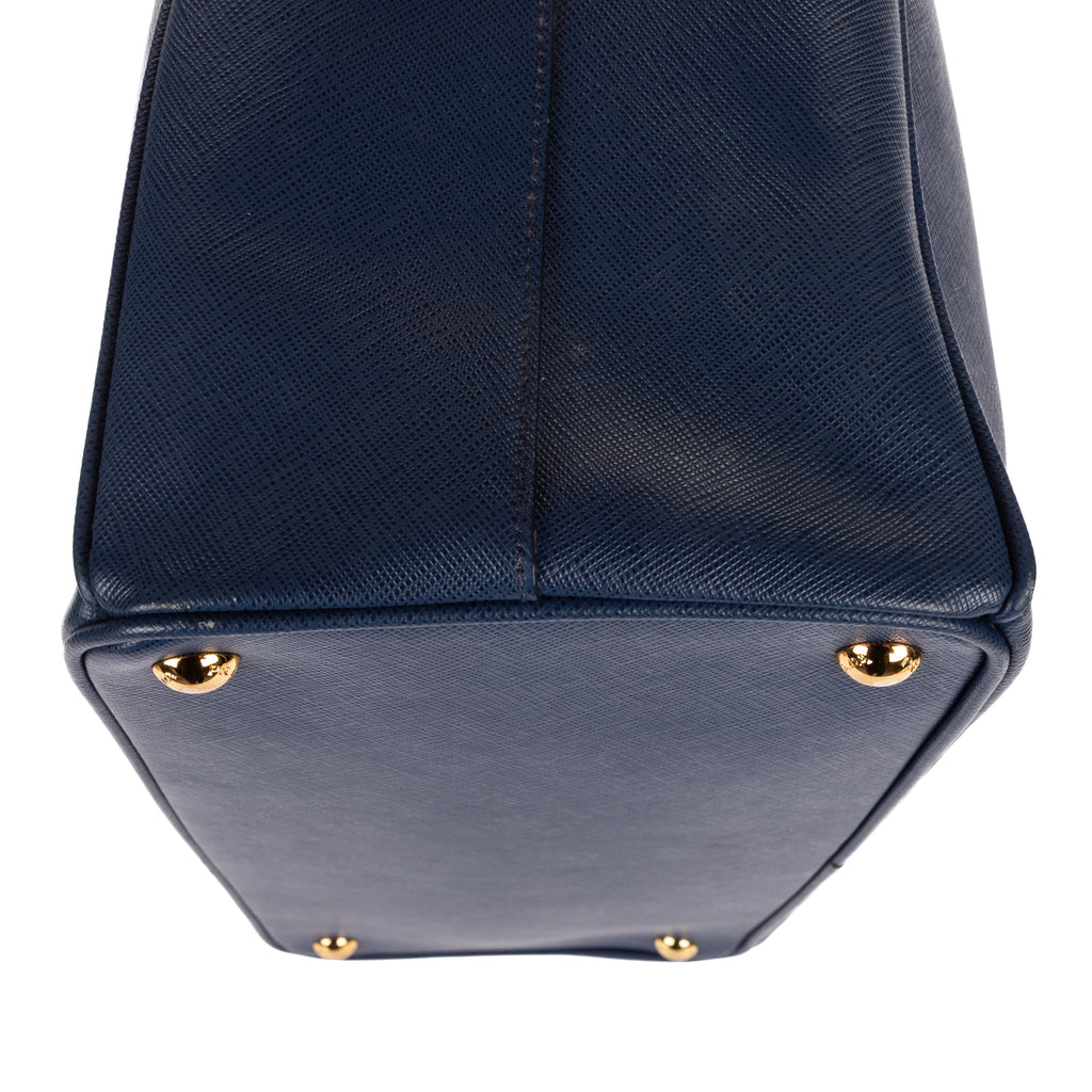 Shoulder Bag Large Double Zip Galleria Tote Large Navy Saffiano Lux Leather