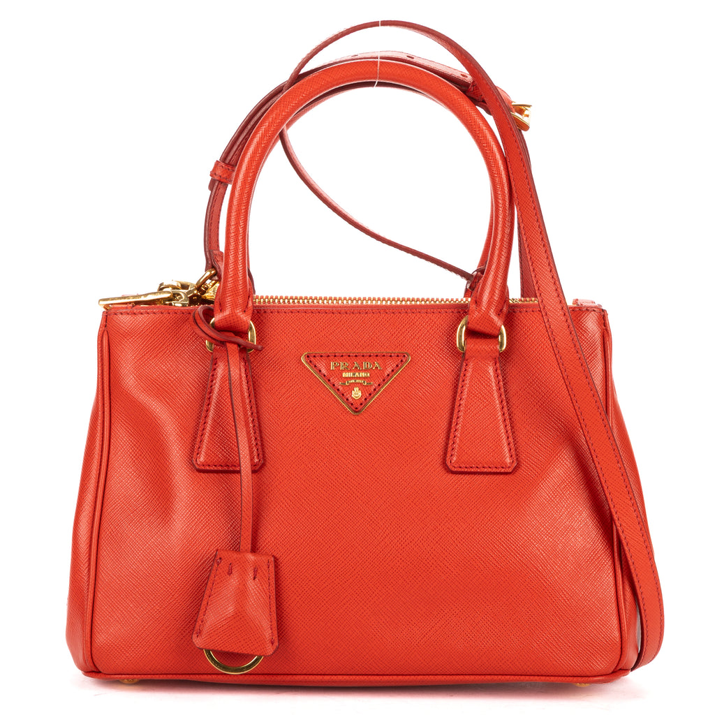 Shoulder Bag Small Galleria Tote Small Orange Saffiano Lux Leather