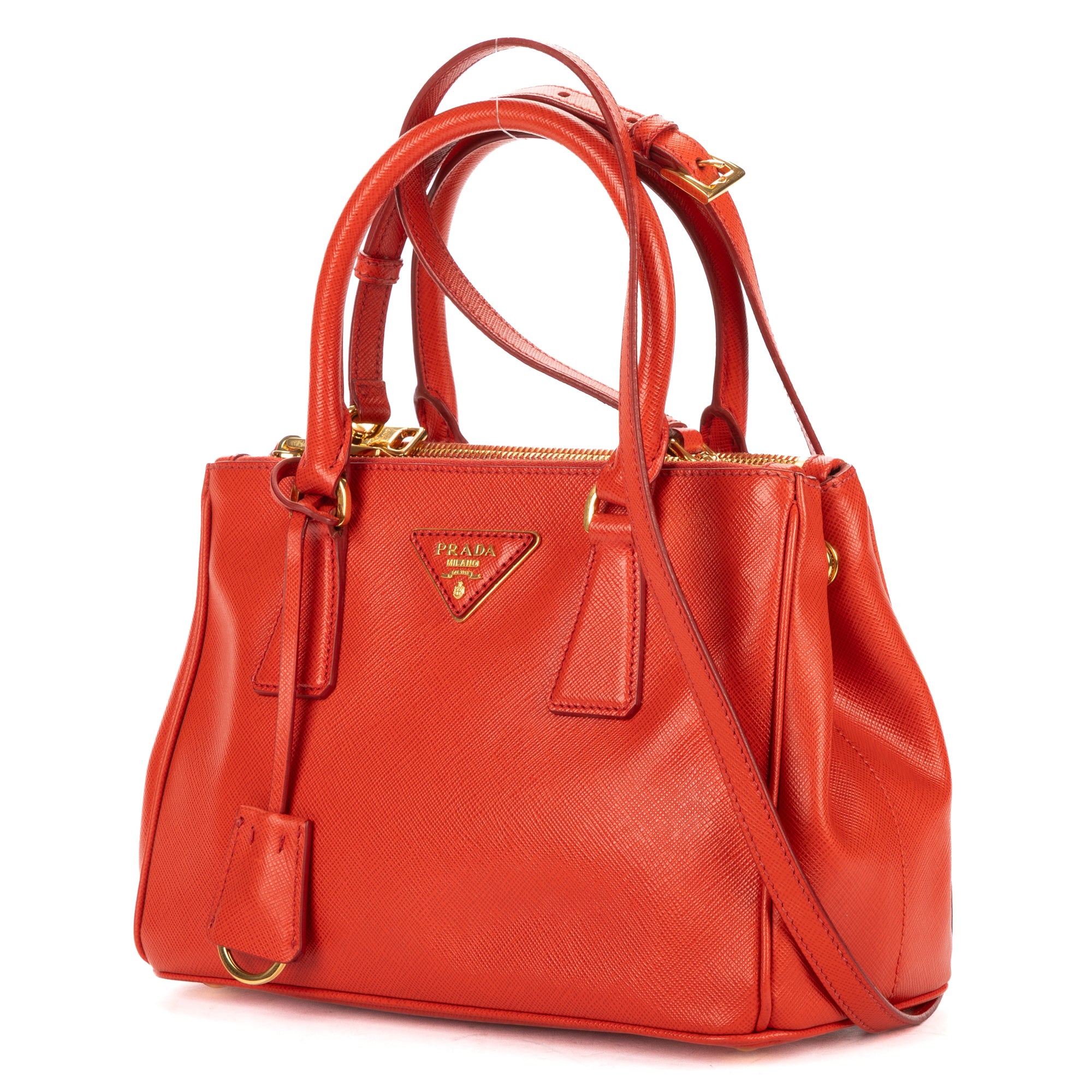 Shoulder Bag Small Galleria Tote Small Orange Saffiano Lux Leather