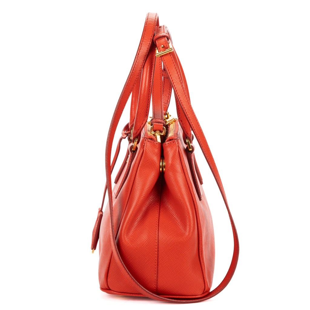 Shoulder Bag Small Galleria Tote Small Orange Saffiano Lux Leather