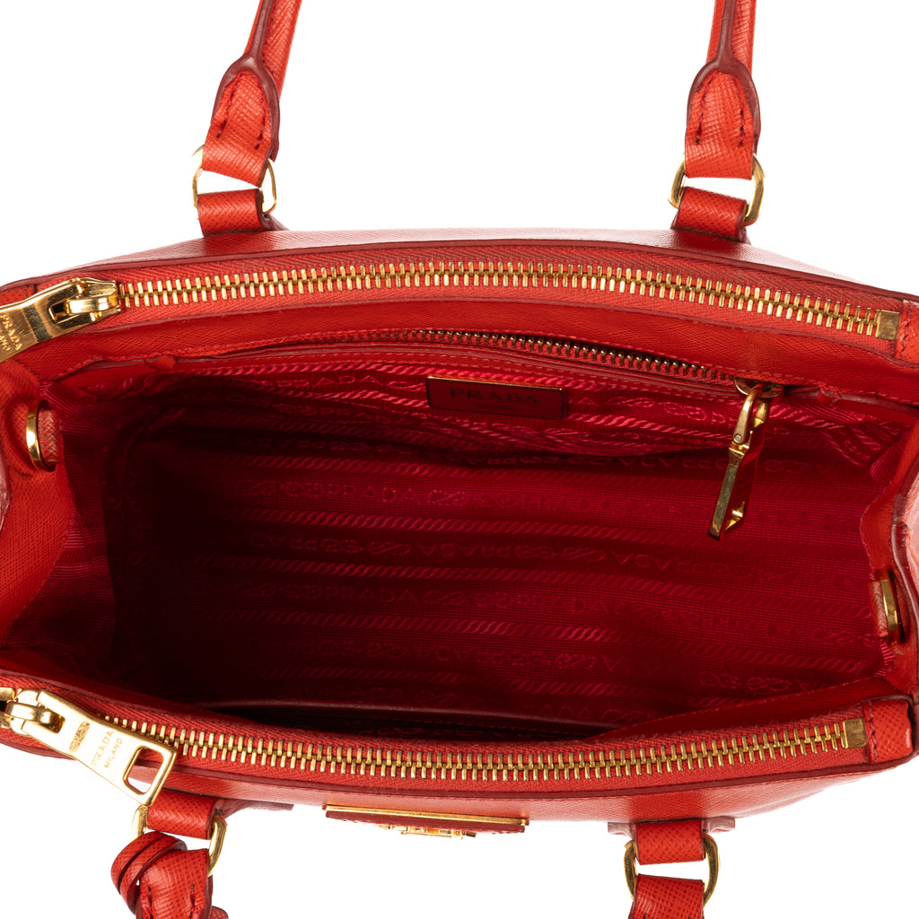 Shoulder Bag Small Galleria Tote Small Orange Saffiano Lux Leather