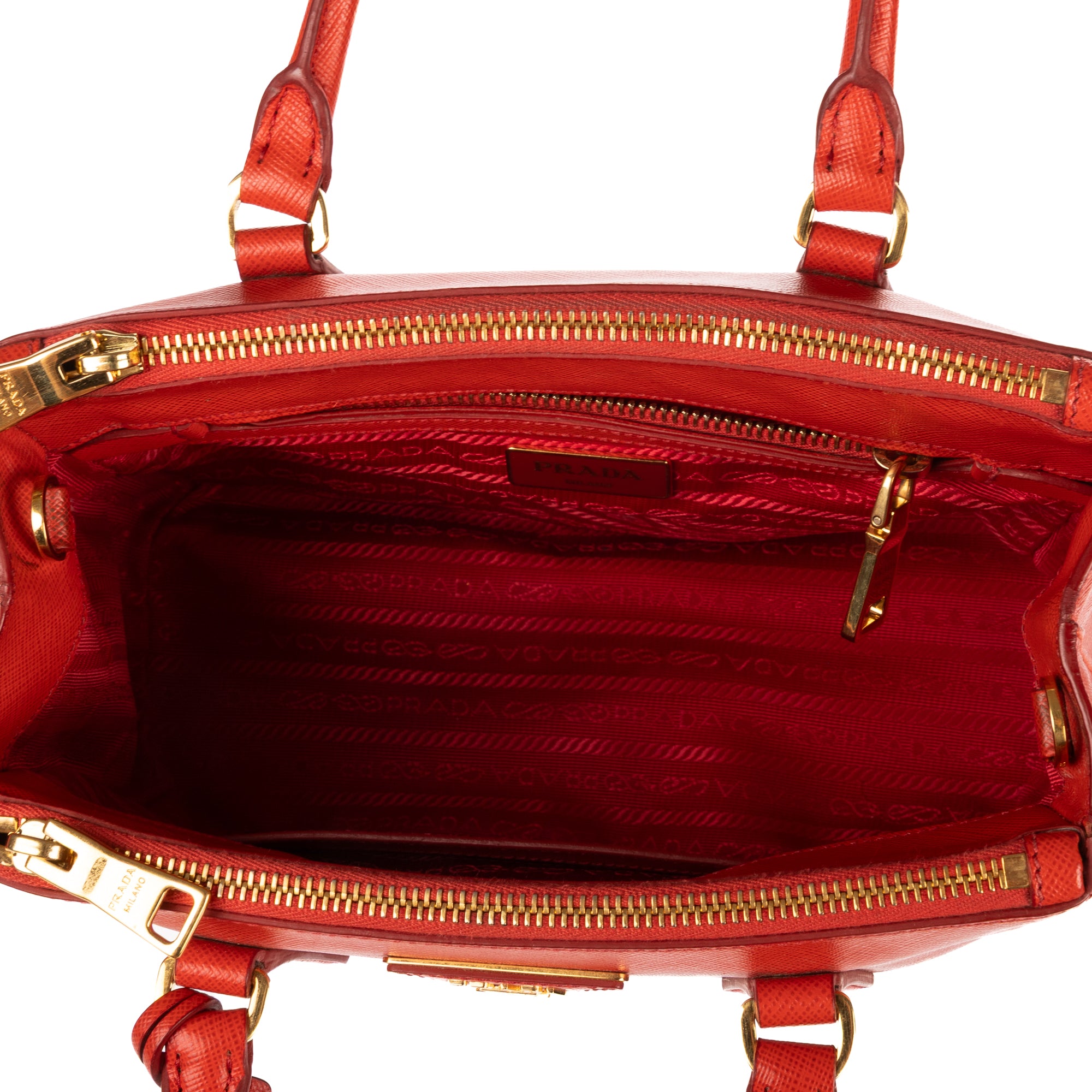 Shoulder Bag Small Galleria Tote Small Orange Saffiano Lux Leather