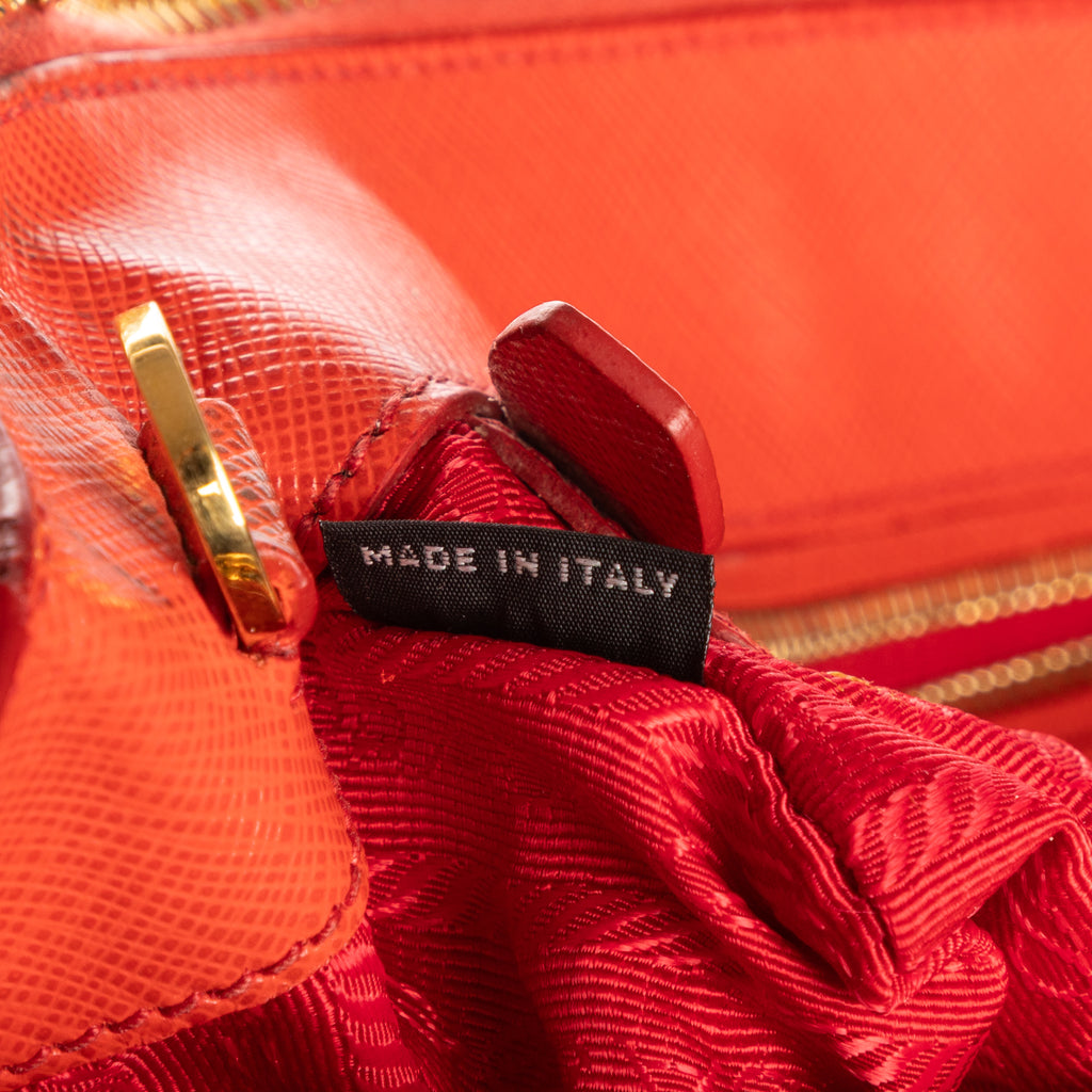 Shoulder Bag Small Galleria Tote Small Orange Saffiano Lux Leather