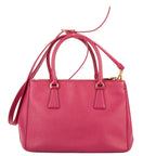 Shoulder Bag Small Double Zip Galleria Tote Small Pink Saffiano Leather