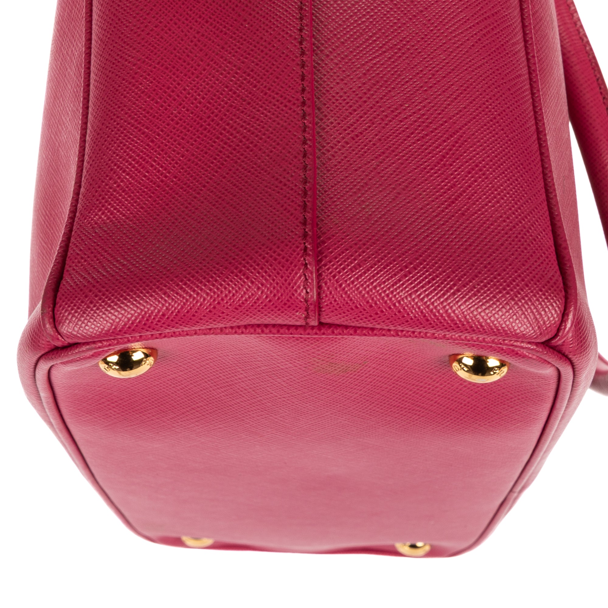 Shoulder Bag Small Double Zip Galleria Tote Small Pink Saffiano Leather