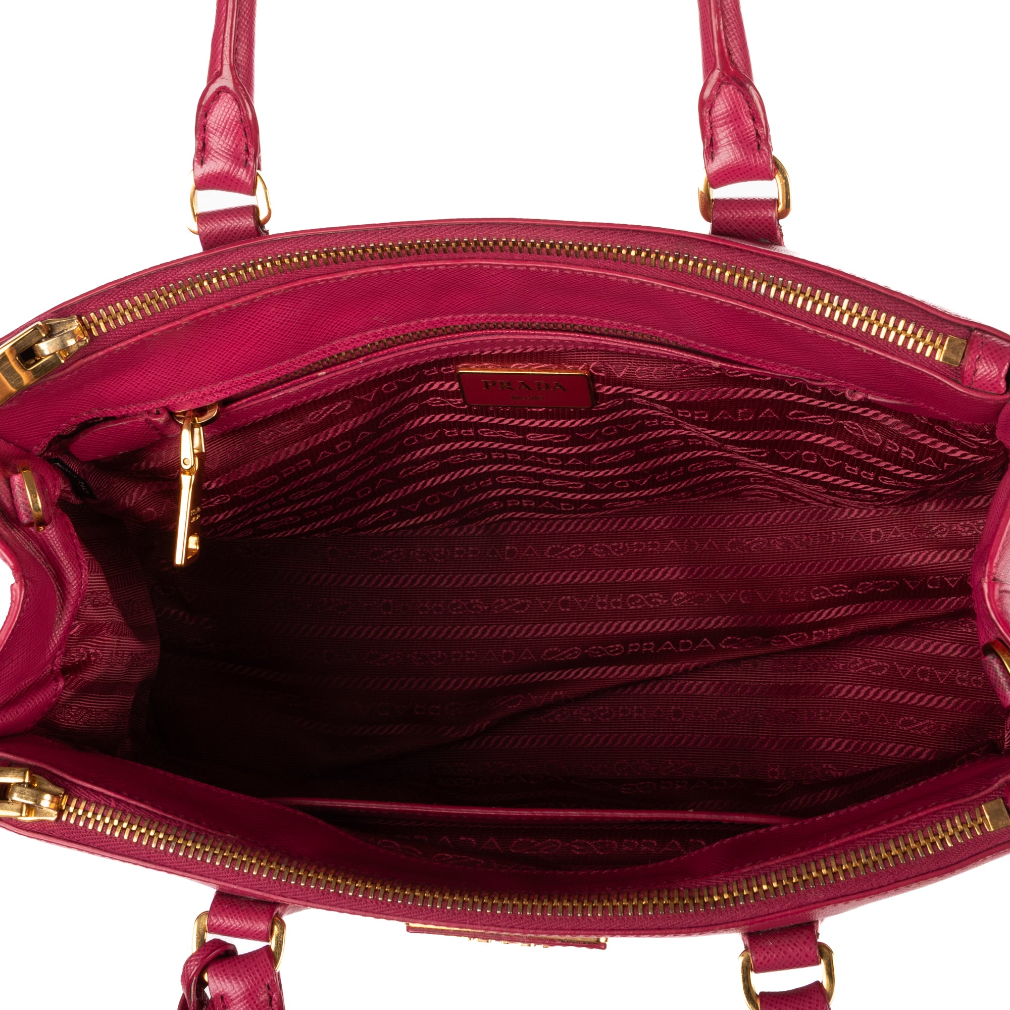Shoulder Bag Small Double Zip Galleria Tote Small Pink Saffiano Leather