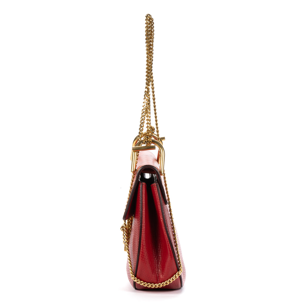 Shoulder Bag Drew Crossbody Bag Mini Red Grained Calfskin Leather