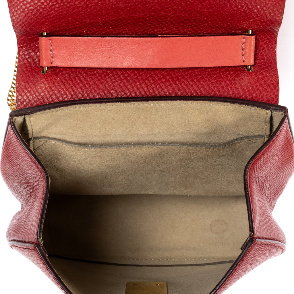 Shoulder Bag Drew Crossbody Bag Mini Red Grained Calfskin Leather