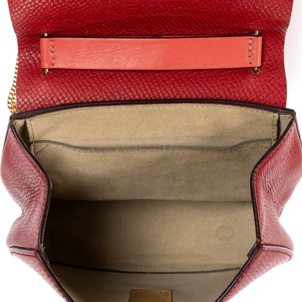 Shoulder Bag Drew Crossbody Bag Mini Red Grained Calfskin Leather