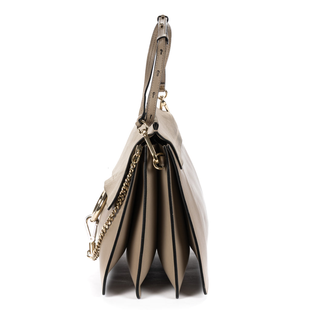Shoulder Bag Medium Faye Bag Medium Grey Calfskin/Suede Leather