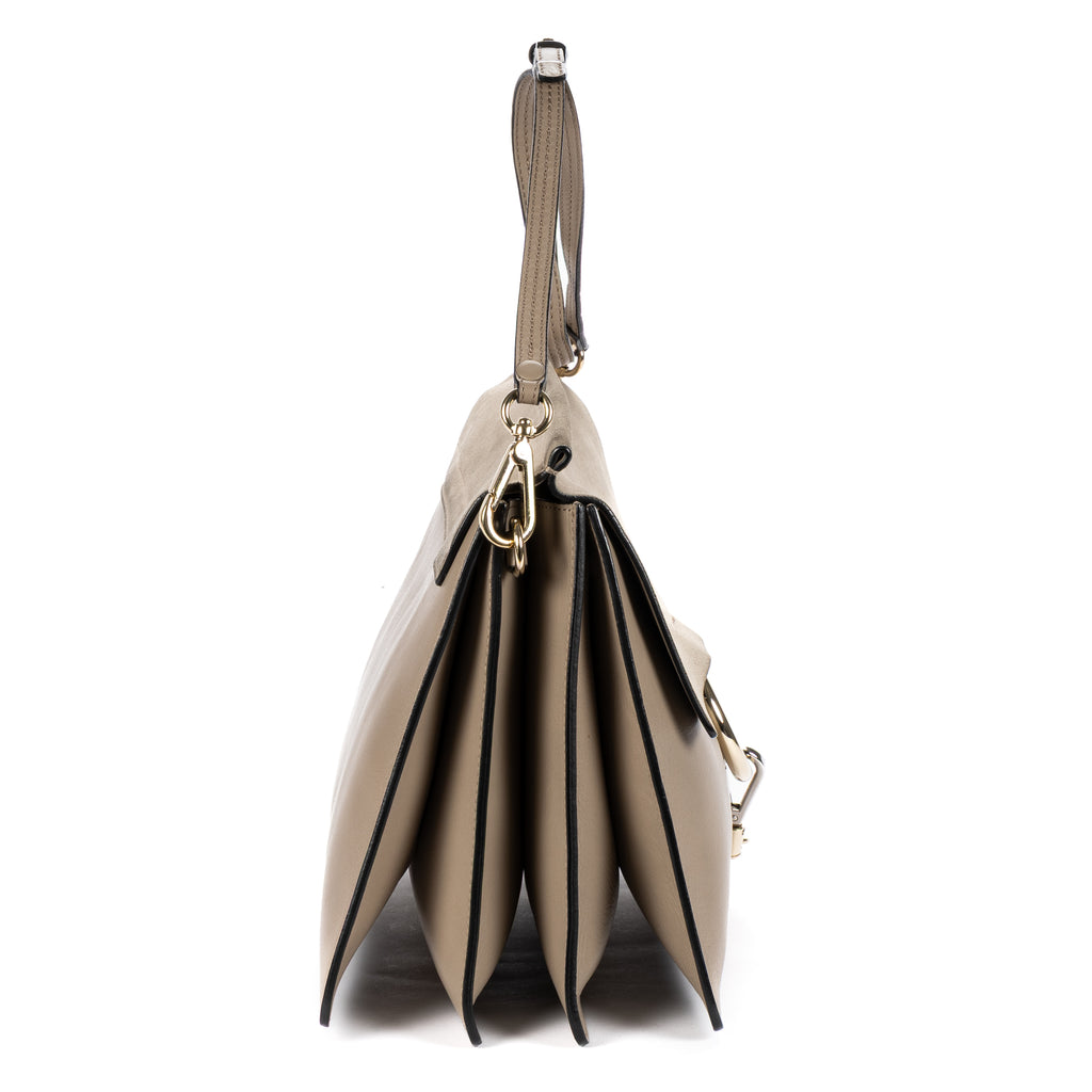 Shoulder Bag Medium Faye Bag Medium Grey Calfskin/Suede Leather