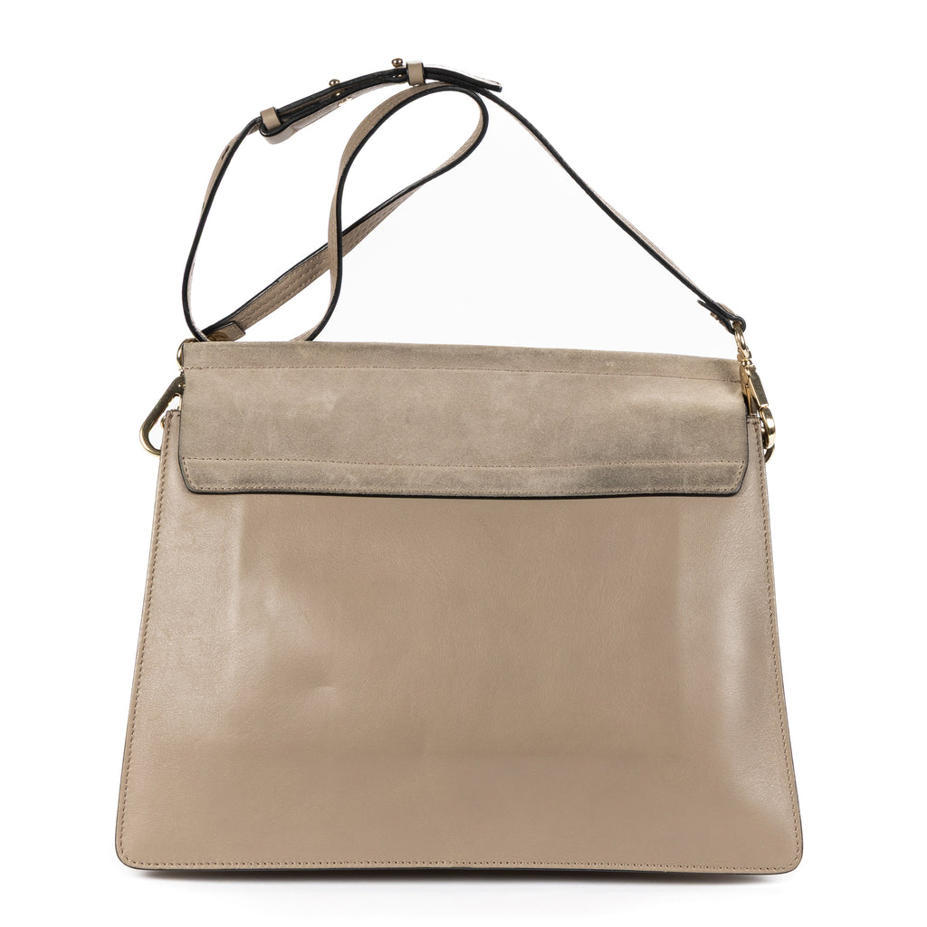 Shoulder Bag Medium Faye Bag Medium Grey Calfskin/Suede Leather