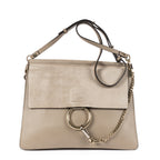 Shoulder Bag Medium Faye Bag Medium Grey Calfskin/Suede Leather
