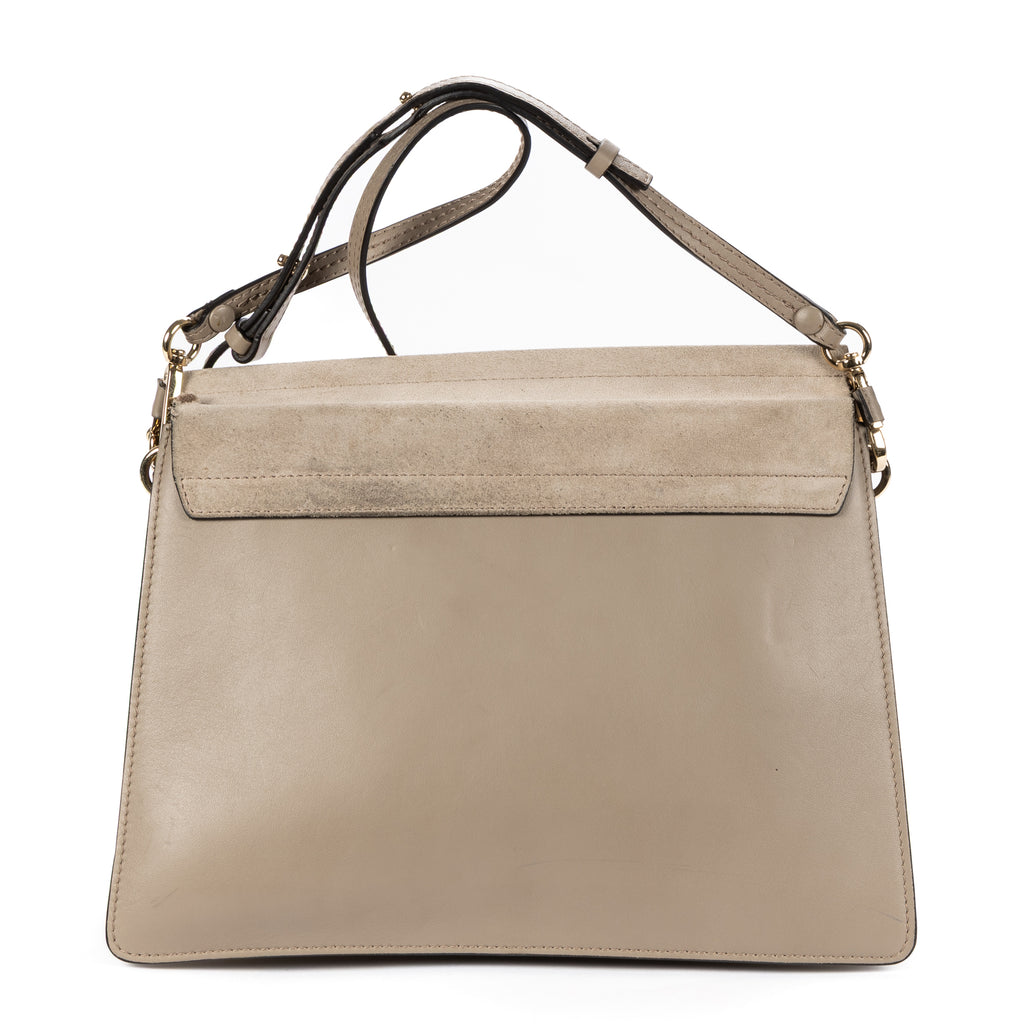 Shoulder Bag Medium Faye Bag Medium Grey Calfskin/Suede Leather