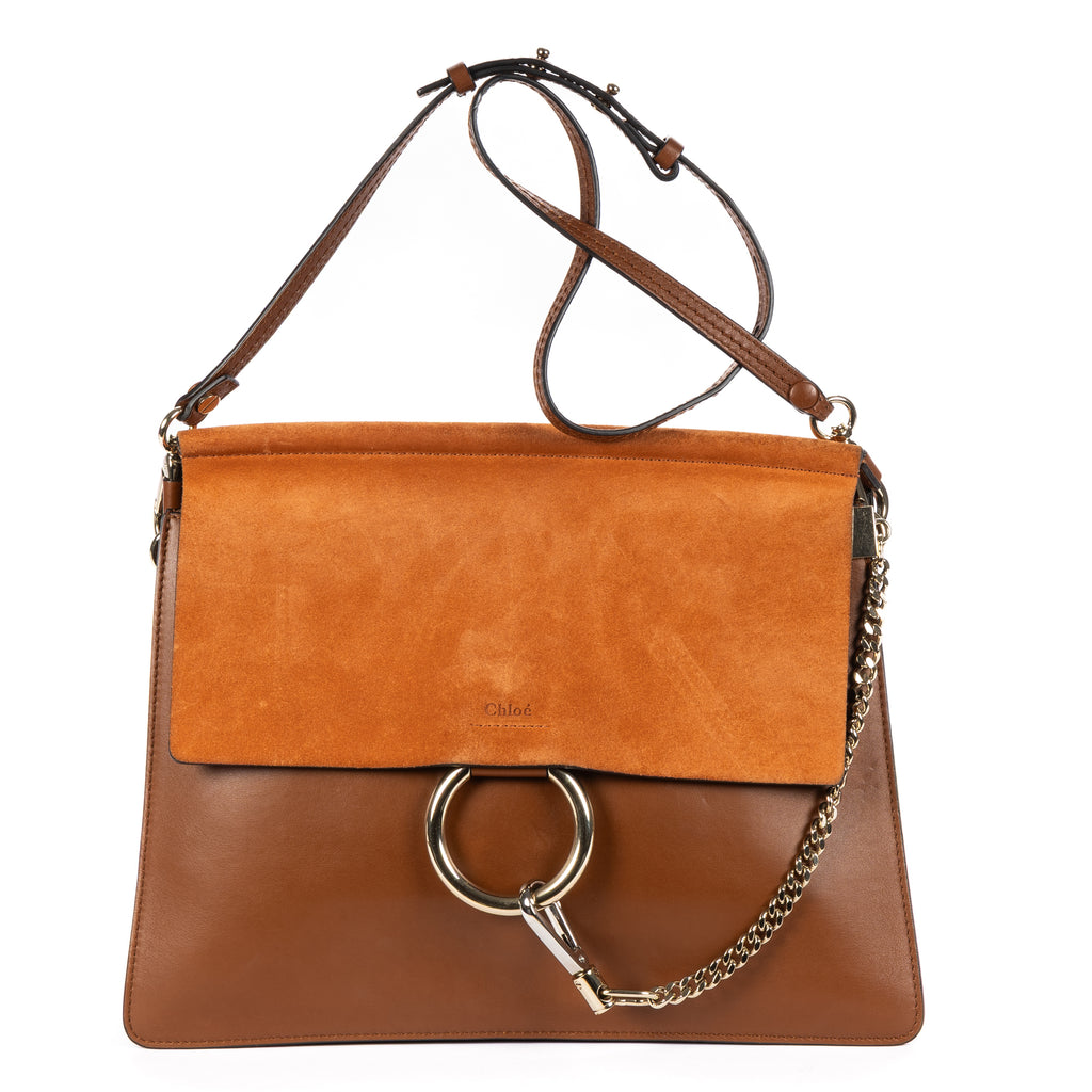 Shoulder Bag Medium Faye Bag Medium Brown Calfskin/Suede Leather