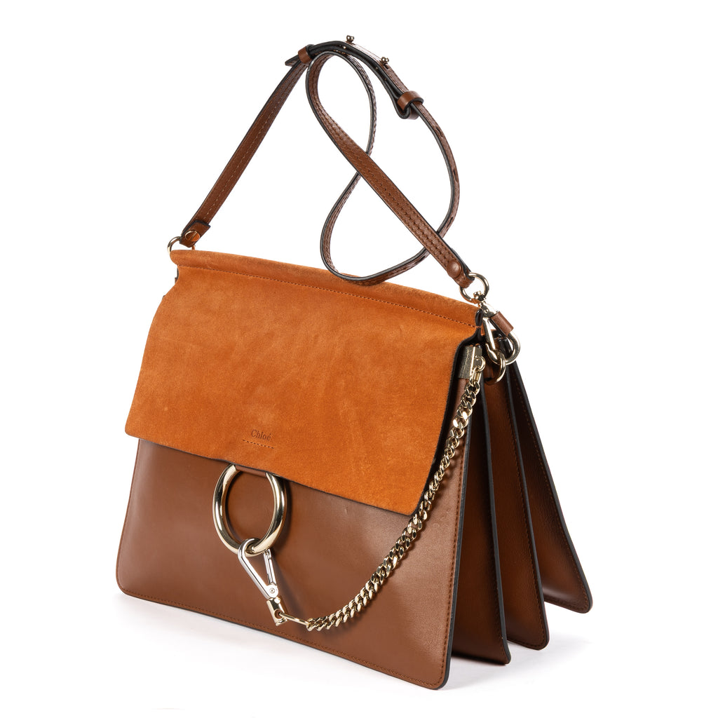 Shoulder Bag Medium Faye Bag Medium Brown Calfskin/Suede Leather