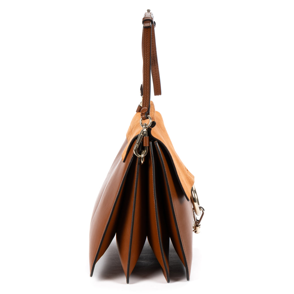 Shoulder Bag Medium Faye Bag Medium Brown Calfskin/Suede Leather