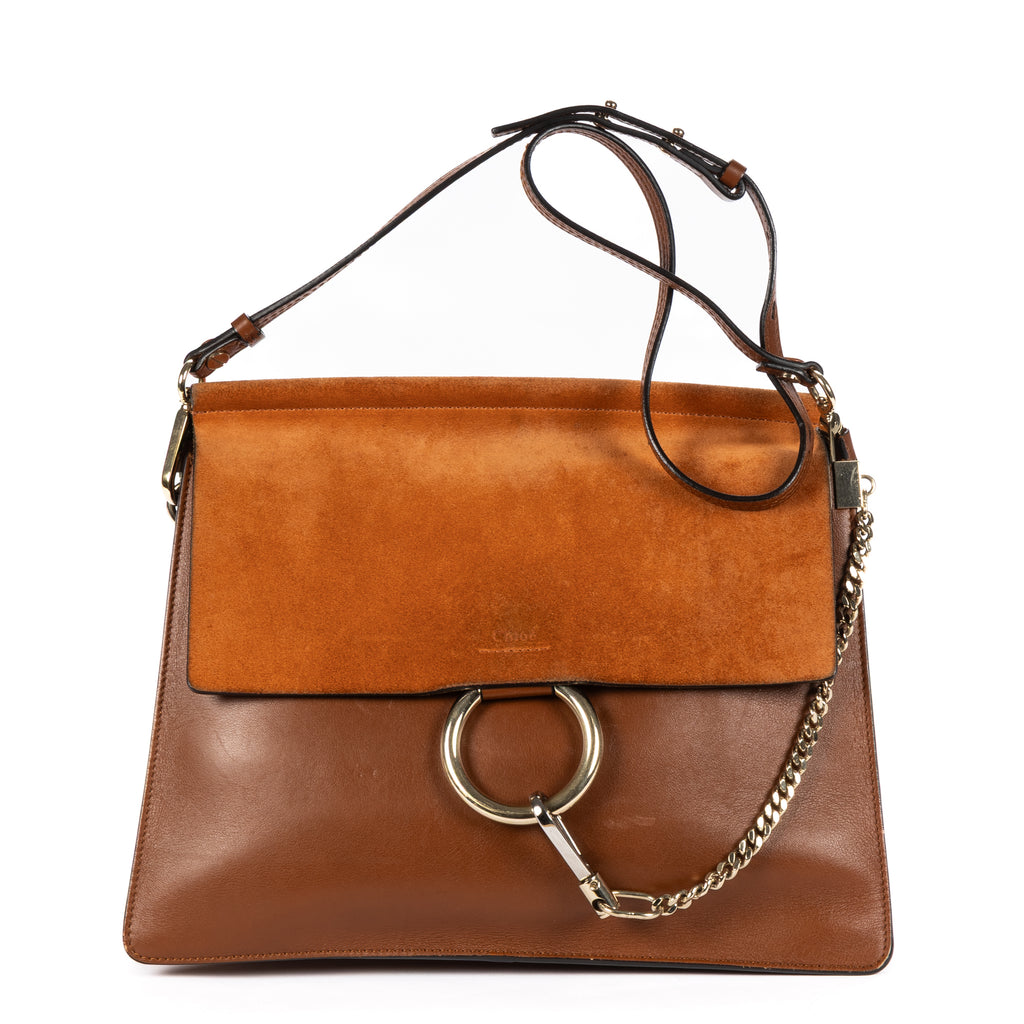 Shoulder Bag Medium Faye Bag Medium Brown Calfskin/Suede Leather