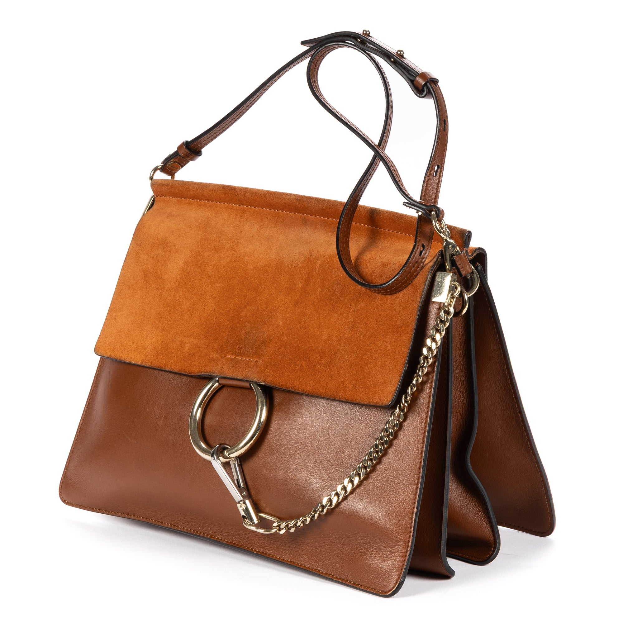Shoulder Bag Medium Faye Bag Medium Brown Calfskin/Suede Leather