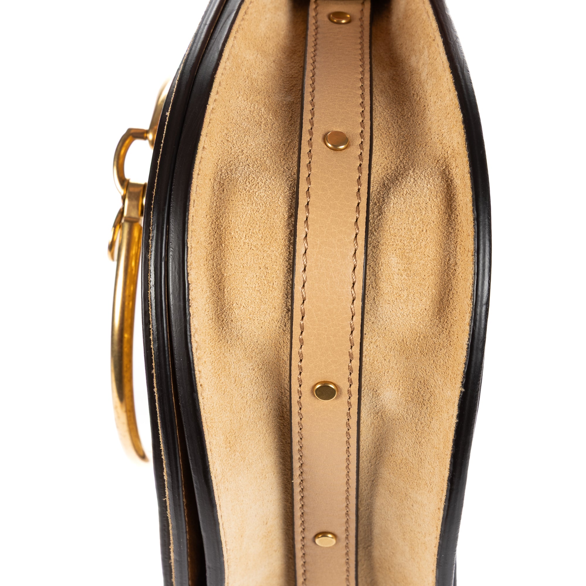 Shoulder Bag Small Nile Bracelet Bag Small Beige Suede Sudded Leather