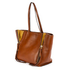 Shoulder Bag Milo Shopping Tote Brown Pebbled Calfskin Leather