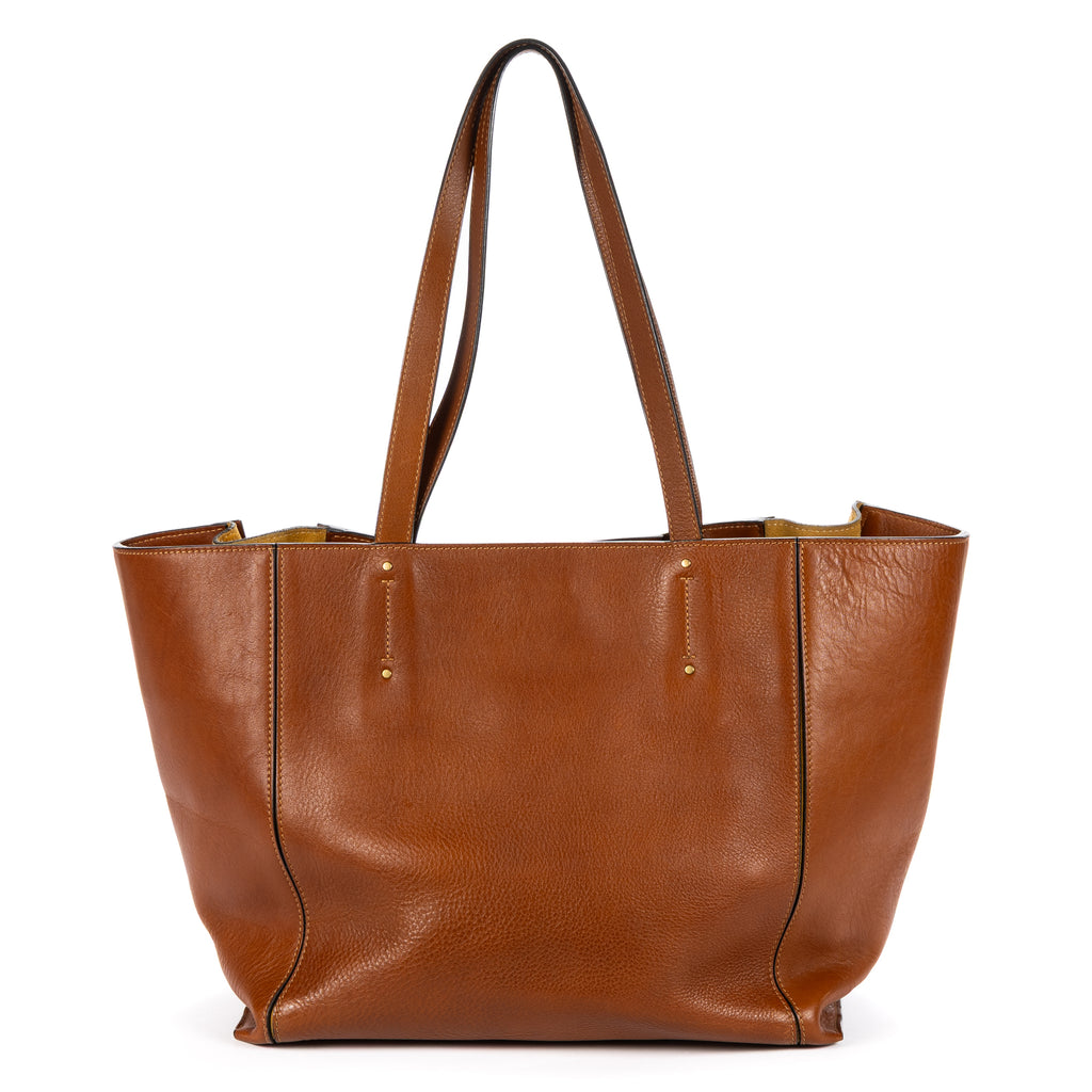 Shoulder Bag Milo Shopping Tote Brown Pebbled Calfskin Leather