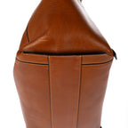 Shoulder Bag Milo Shopping Tote Brown Pebbled Calfskin Leather