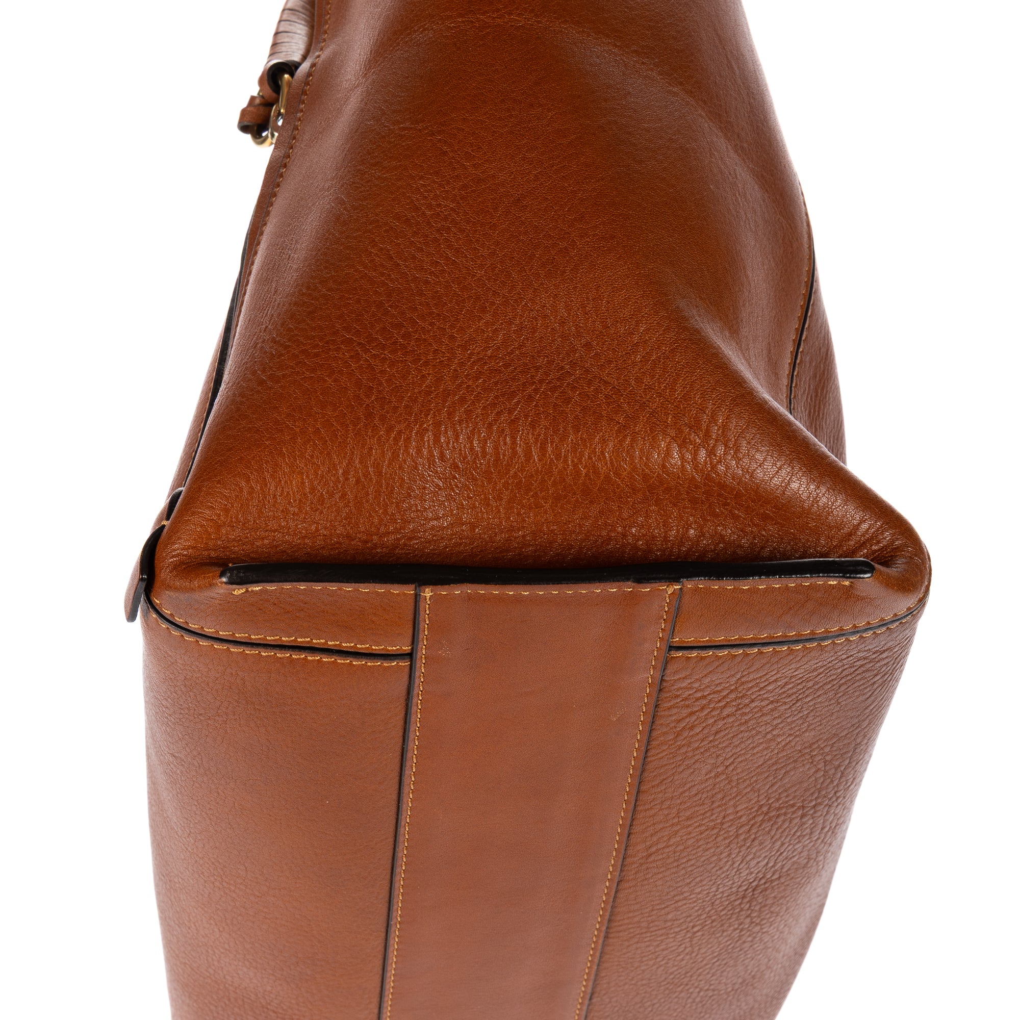 Shoulder Bag Milo Shopping Tote Brown Pebbled Calfskin Leather