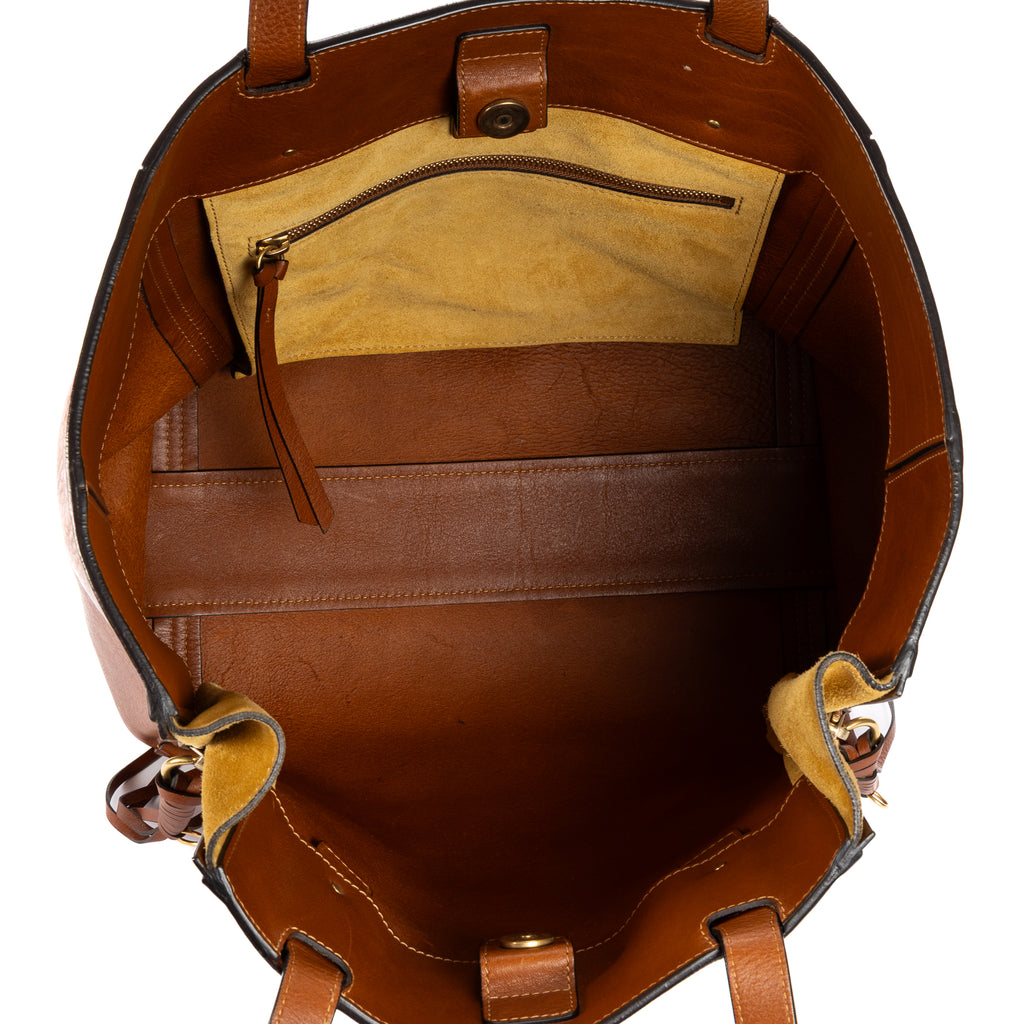 Shoulder Bag Milo Shopping Tote Brown Pebbled Calfskin Leather
