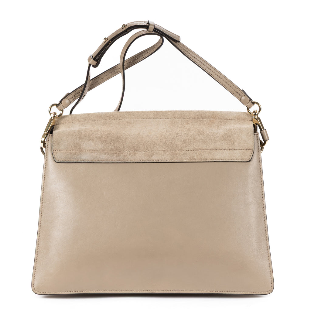 Shoulder Bag Medium Faye Bag Medium Grey Calfskin/Suede Leather