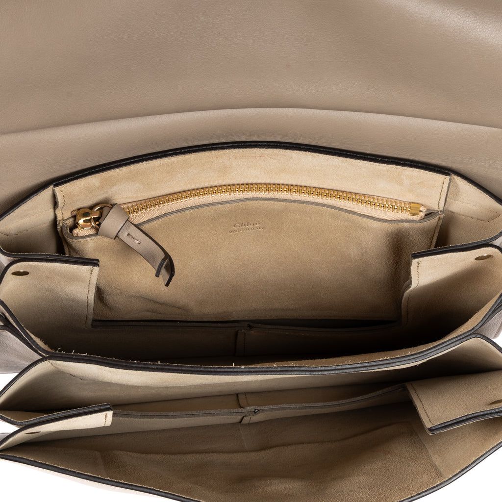 Shoulder Bag Medium Faye Bag Medium Grey Calfskin/Suede Leather