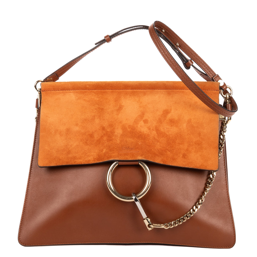 Shoulder Bag Medium Faye Bag Medium Brown Calfskin/Suede Leather