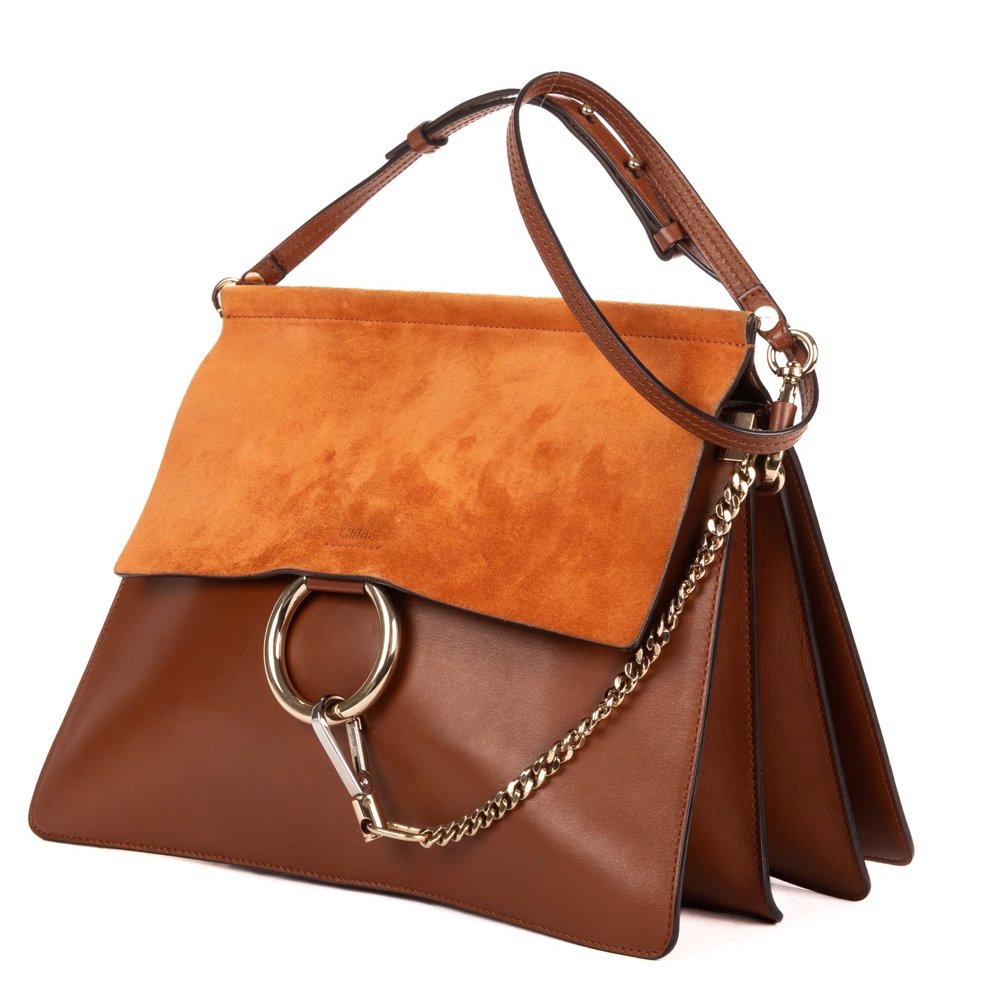 Shoulder Bag Medium Faye Bag Medium Brown Calfskin/Suede Leather