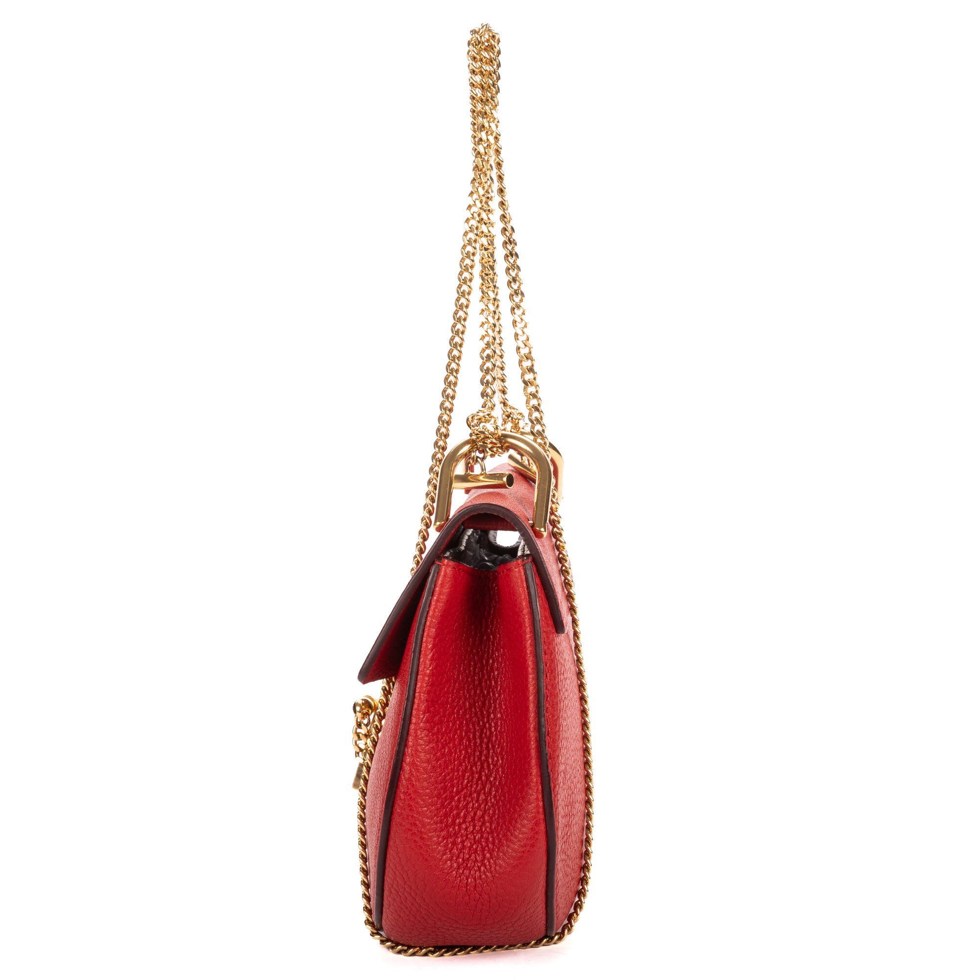 Shoulder Bag Drew Crossbody Bag Mini Red Grained Calfskin Leather