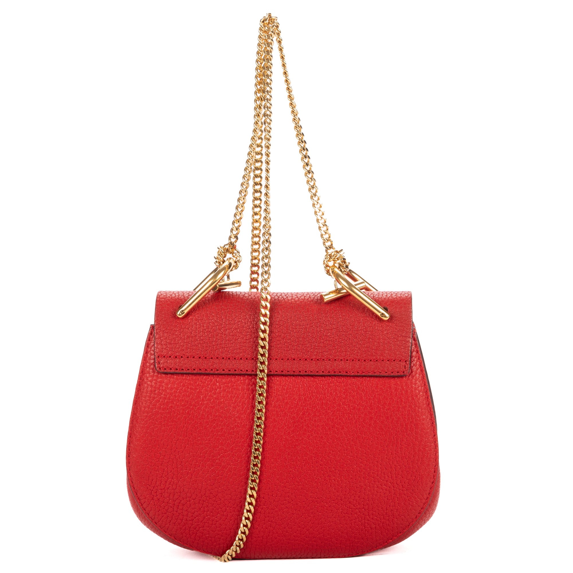 Shoulder Bag Drew Crossbody Bag Mini Red Grained Calfskin Leather
