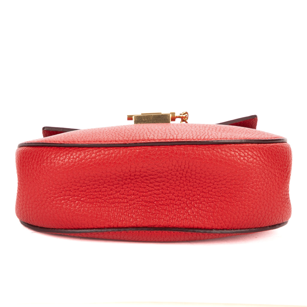 Shoulder Bag Drew Crossbody Bag Mini Red Grained Calfskin Leather