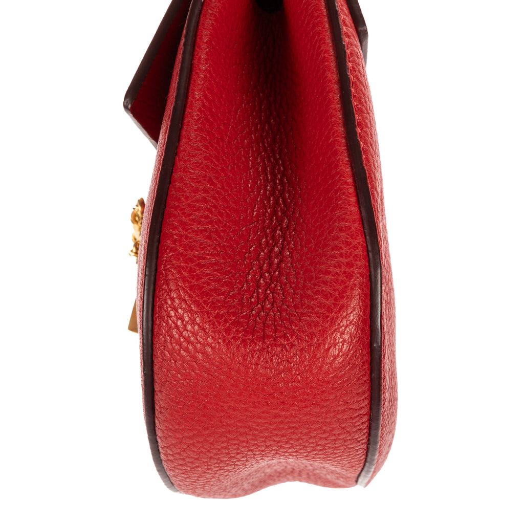 Shoulder Bag Drew Crossbody Bag Mini Red Grained Calfskin Leather