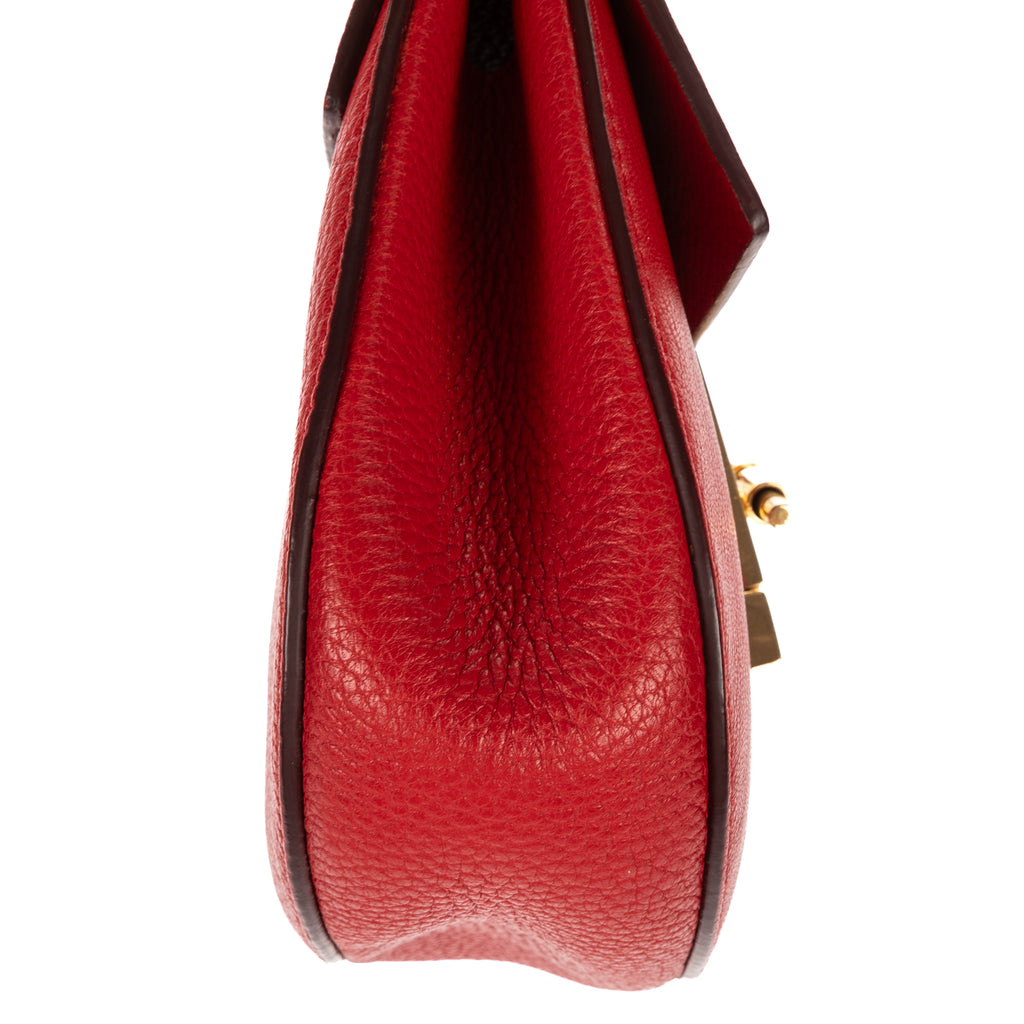 Shoulder Bag Drew Crossbody Bag Mini Red Grained Calfskin Leather
